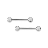Kayla Malecc Multi-Pack Titanium Barbells with Silvertone Ends 2 Pack - 14 Gauge