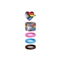 Progress Pride Flag Ring Set - 5 Pack