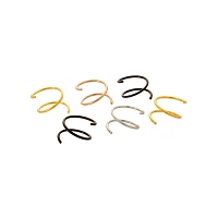 Multi-Pack Black and Goldtone Spiral Double Hoop Nose Rings 6 Pack - 20 Gauge