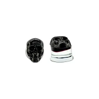 Black Skull Glass Plugs