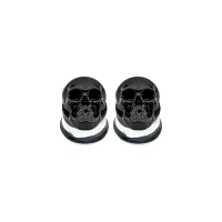 Black Skull Glass Plugs