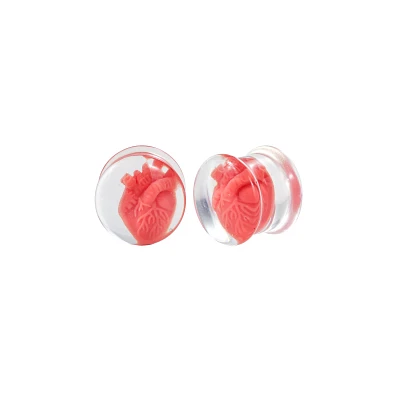 Realistic Heart Acrylic Plugs