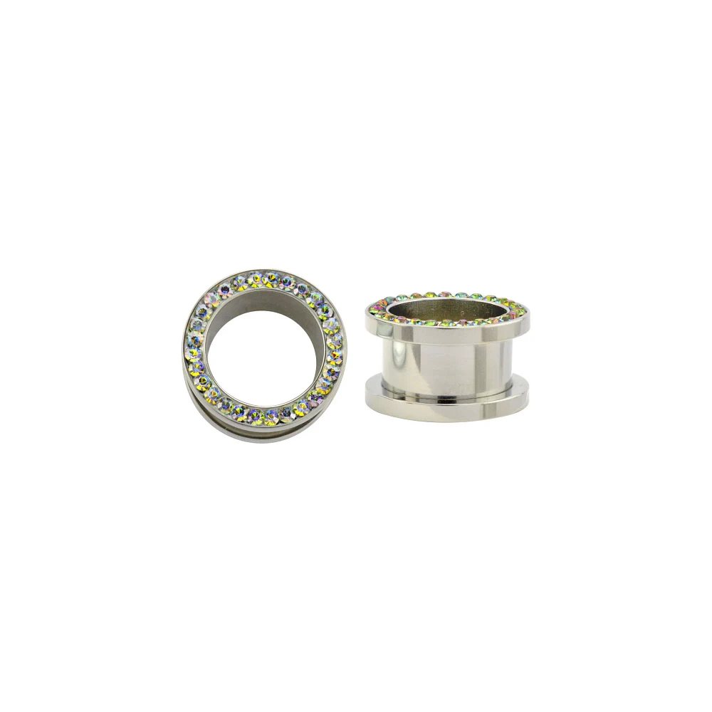 CZ Silvertone Titanium Tunnels