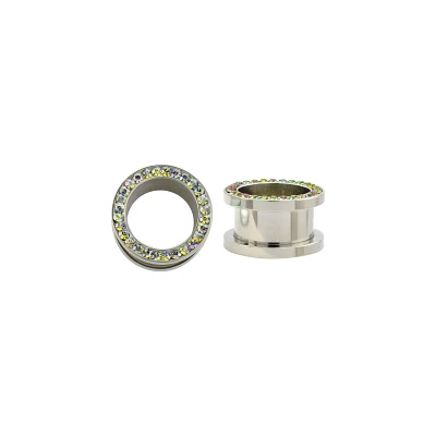 CZ Silvertone Titanium Tunnels