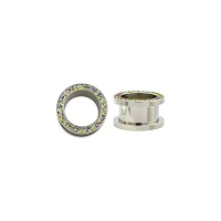 CZ Silvertone Titanium Tunnels