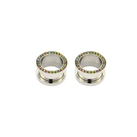 CZ Silvertone Titanium Tunnels
