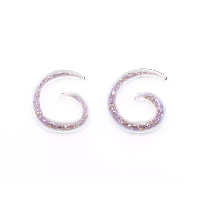 Glitter Dichroic Glass Spiral Tapers