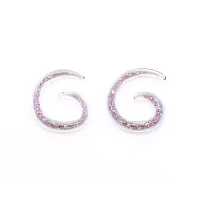 Glitter Dichroic Glass Spiral Tapers