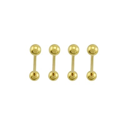 Multi-Pack Goldplated Tongue Barbells 4 Pack - 14 Gauge