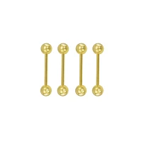 Multi-Pack Goldplated Tongue Barbells 4 Pack - 14 Gauge