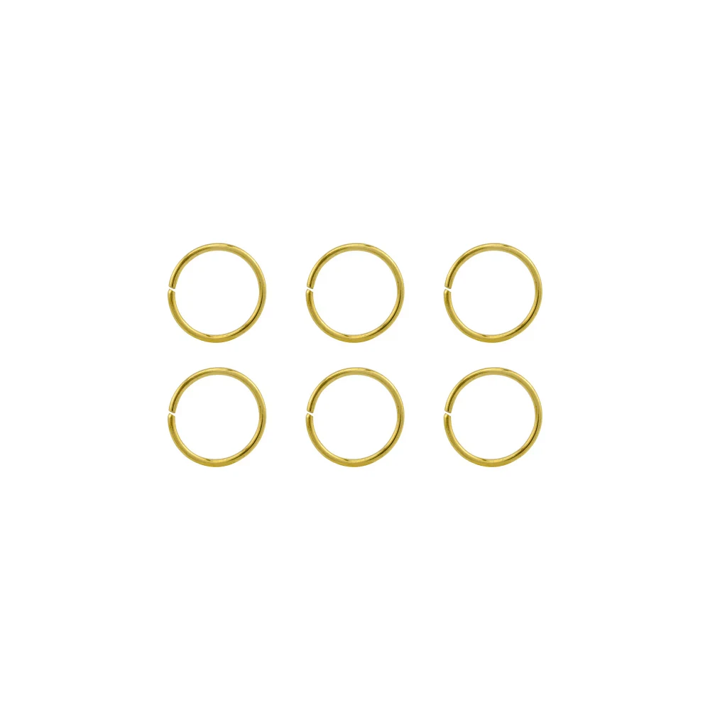 Multi-Pack Goldplated Twist Nose Hoop Rings 6 Pack - 20 Gauge