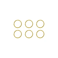 Multi-Pack Goldplated Twist Nose Hoop Rings 6 Pack - 20 Gauge