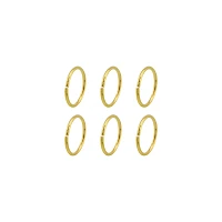 Multi-Pack Goldplated Twist Nose Hoop Rings 6 Pack - 20 Gauge