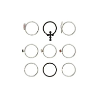 Multi-Pack CZ Cross and Dagger Nose Hoop Rings 9 Pack - 20 Gauge