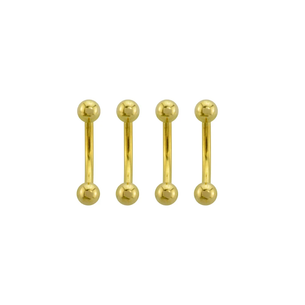 Multi-Pack Goldtone Curved Barbells 4 Pack - 14 Gauge