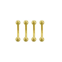 Multi-Pack Goldtone Curved Barbells 4 Pack - 14 Gauge