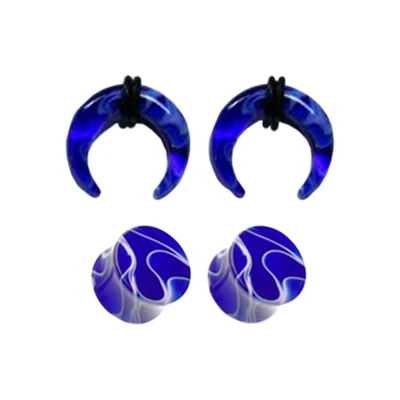 Multi-Pack Marble Acrylic Pinchers and Plugs