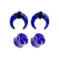 Multi-Pack Marble Acrylic Pinchers and Plugs