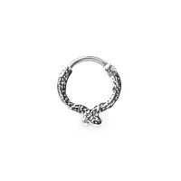Silvertone CZ Cherry Hinged Septum Ring - 16 Gauge