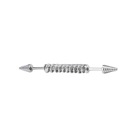 Titanium Drill Spike Industrial Barbell - 14 Gauge
