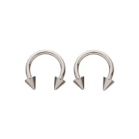 Silverplated Spike Horseshoe Rings - 8 Gauge