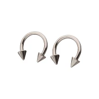 Silverplated Spike Horseshoe Rings - 8 Gauge