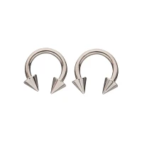 Silverplated Spike Horseshoe Rings - 8 Gauge