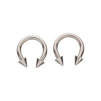 Silverplated Spike Horseshoe Rings - 8 Gauge