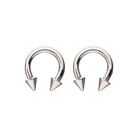 Silverplated Spike Horseshoe Rings - 8 Gauge
