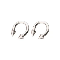 Silverplated Spike Horseshoe Rings - 8 Gauge