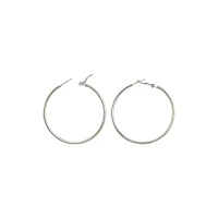 Silvertone Thin Hoop Earrings