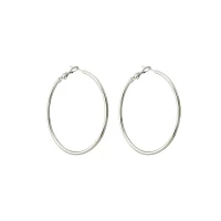 Silvertone Thin Hoop Earrings