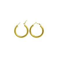 Goldtone Thick Hoop Earrings