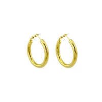 Goldtone Thick Hoop Earrings