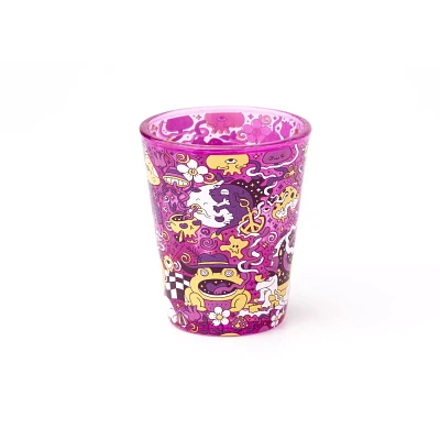 Trippy Purple Smiley Face Shot Glass - 2 oz.
