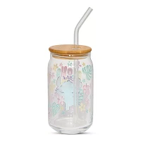 Stitch Aloha Glass Jar with Straw - Lilo & Stitch