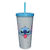 Rhinestone Stitch Cup with Straw 20 oz. - Lilo & Stitch