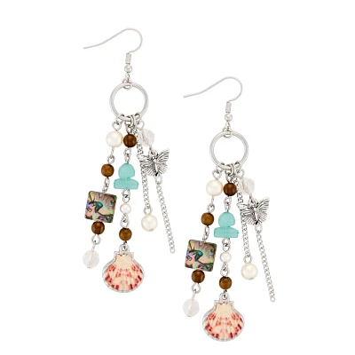 Seashell Charm Dangle Earrings