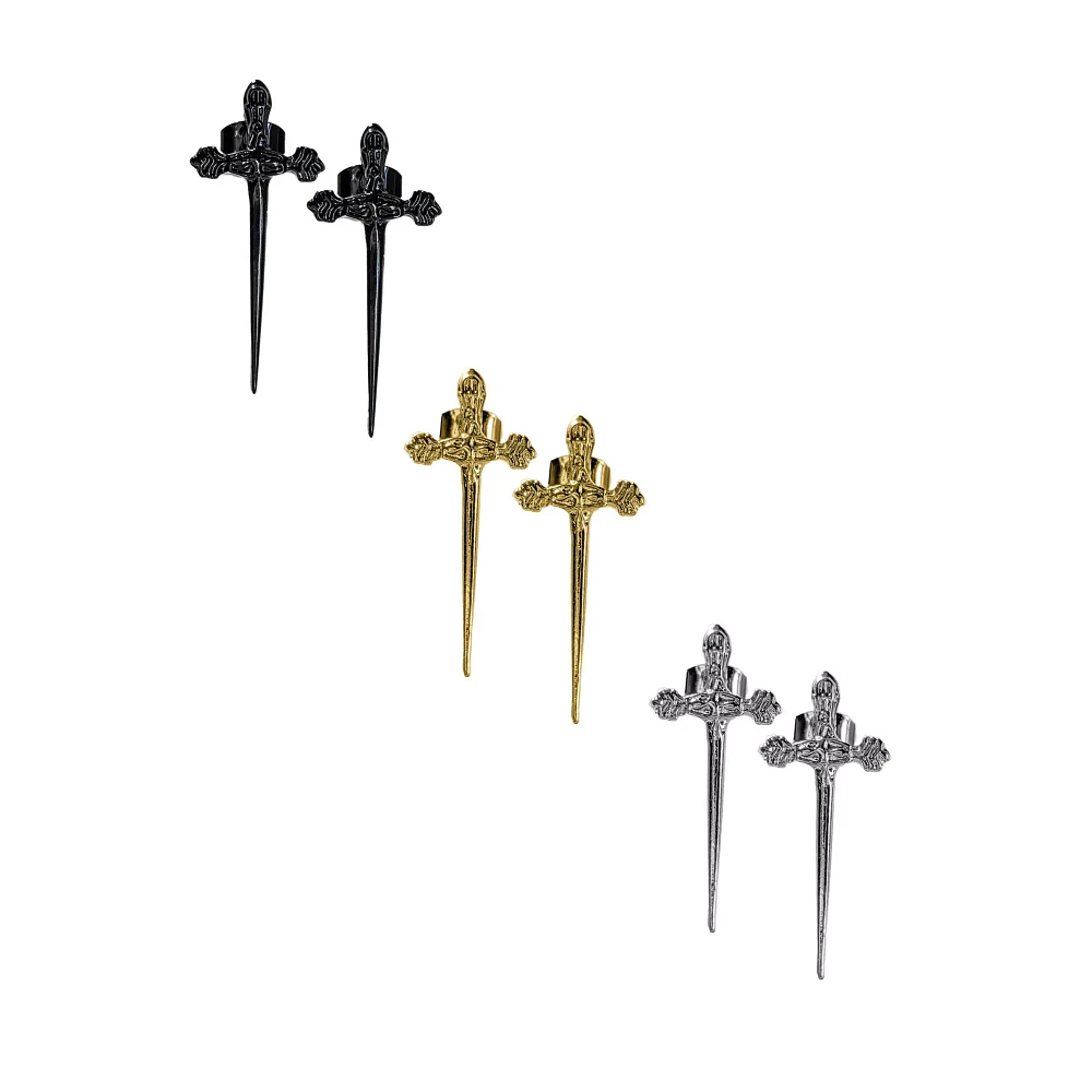 Multi-Pack Sword Stud Earrings - 3 Pair