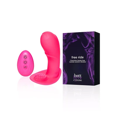 Free Ride 7-Function Hands Free Rechargeable Remote Control Vibrator 5.1 Inch - Hott Love Extreme