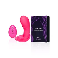 Free Ride 7-Function Hands Free Rechargeable Remote Control Vibrator 5.1 Inch - Hott Love Extreme