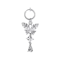 CZ Butterfly Dangle Fake Belly Ring