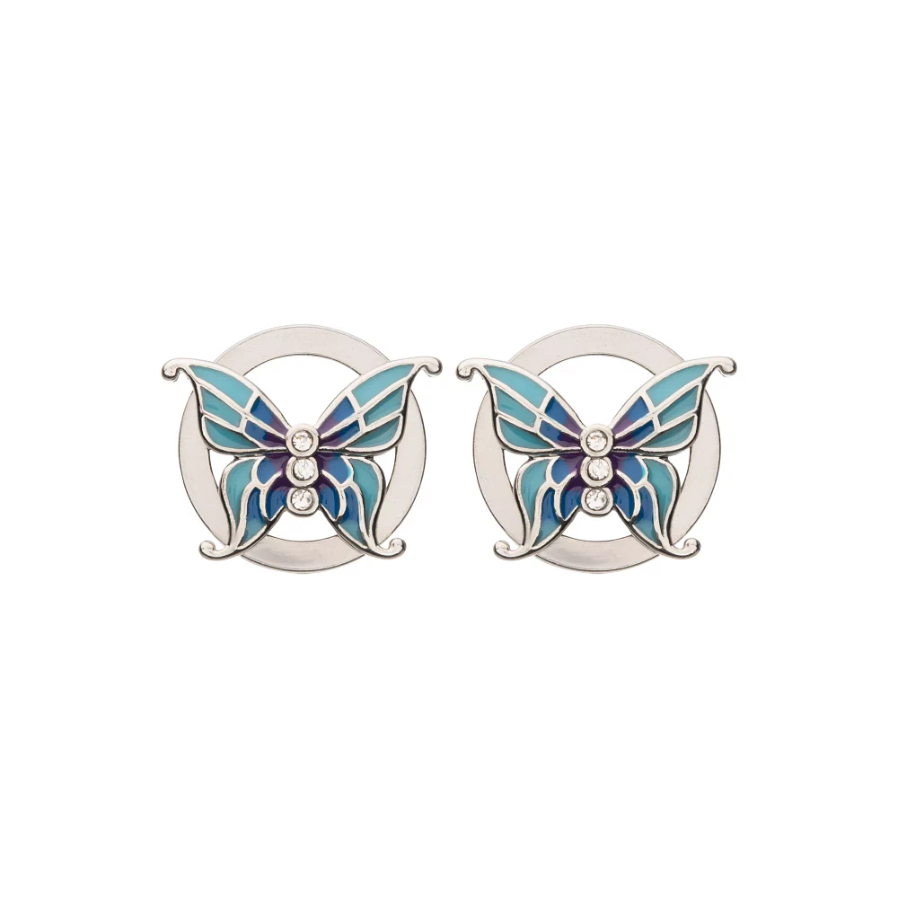 CZ Blue Butterfly Screw Tunnel Plugs