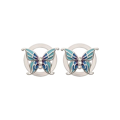 CZ Blue Butterfly Screw Tunnel Plugs