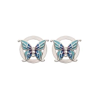CZ Blue Butterfly Screw Tunnel Plugs