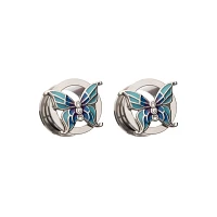 CZ Blue Butterfly Screw Tunnel Plugs