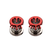 Red Drippy Screw Tunnel Plugs