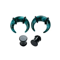 Multi-Pack Blue and Black Marble Pinchers Plugs - 2 Pair