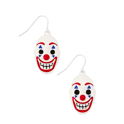 White and Red Clown Dangle Earrings