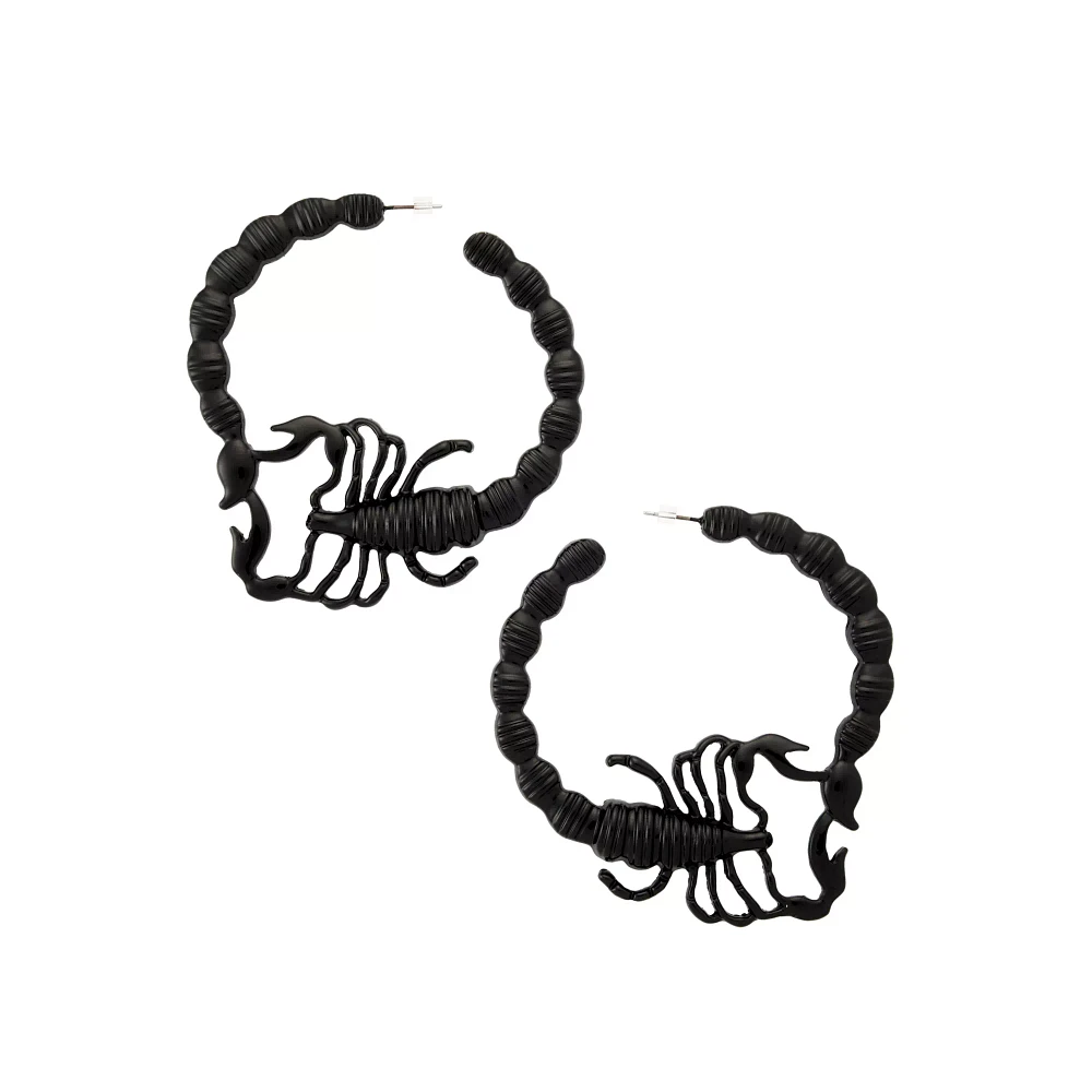 Black Scorpion Hoop Earrings